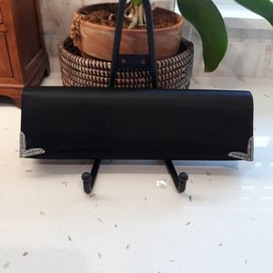 Kate Landry black satin evening bag